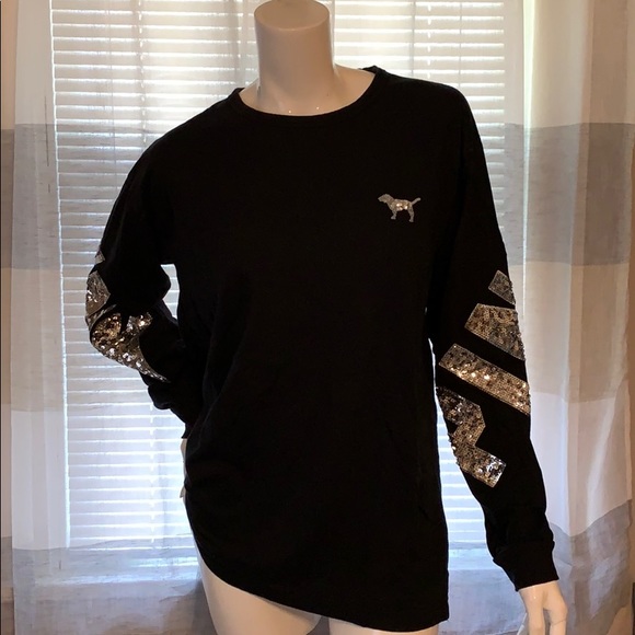 PINK Victoria's Secret Tops - PINK sparkle long sleeve tee with open back